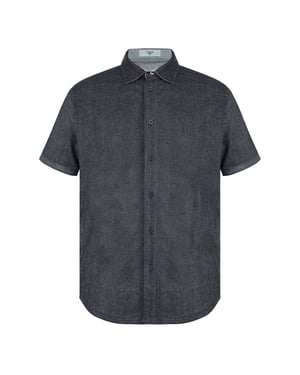 Firetrap Heren Denim Regular Korte Mouwen Shirt (Grijs)