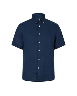 Timberland Herenoverhemd van Mill Brook, van linnen, met kraag en knoopsluiting (Donkere saffier)