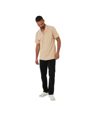 Threadbare Darvel-herenoverhemd met korte mouwen (Steen)