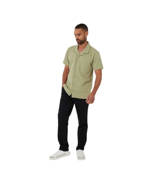Threadbare Darvel-herenoverhemd met korte mouwen (Salie)