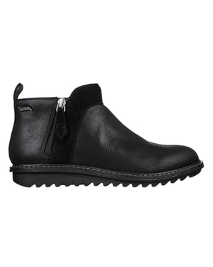 Skechers Suède enkellaarsjes voor dames met steun voor de voetboog (Zwart)