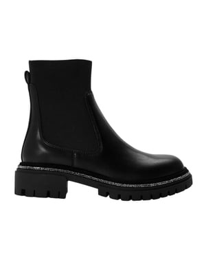 Steve Madden Dames Offline Leren Hakken Enkellaarsjes (Zwart)