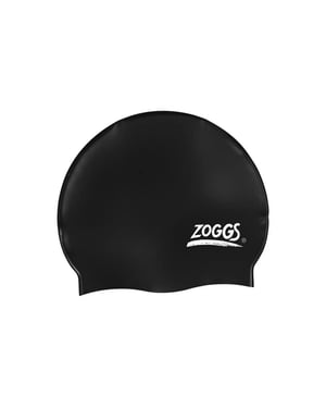 Zoggs Effen Silicone Zwemcap (Zwart)