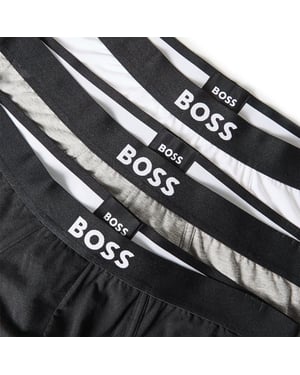 Boss Katoenen herenslip met logo (set van 3) (Tweekleurig blauw)