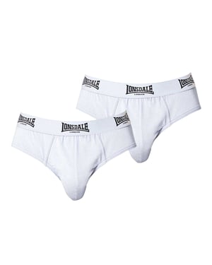 Lonsdale Heren Contrast Tailleband Slip (Set van 2) (Wit)