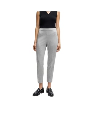 Boss Tilunara Slim-fit chino met rits aan de zijkant voor dames (Grijs)