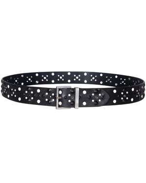 AllSaints Leren riem met studs (Zwart)