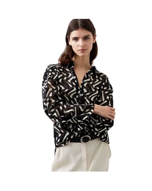 French Connection Dames/Dames Diandra Blouse met Lange Mouwen (Zwart/Crème)