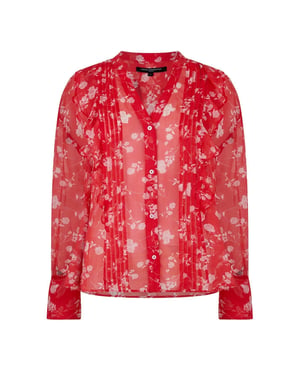 French Connection Dames/Dames Alesndra Bloemen V Hals Blouse Met Lange Mouwen (Cayenne)