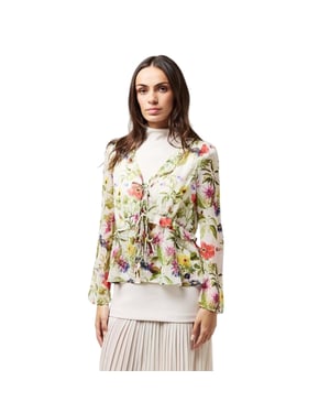 French Connection Dames/Dames Monica Blouse met Lange Mouwen (Wit/multikleurig)
