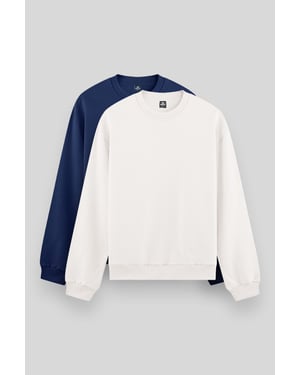 Heren Effen Rundhals Sweatshirt