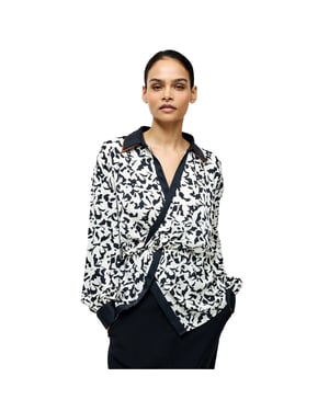 French Connection Dames/Dames Twist Blouse (Zwart/Crème)