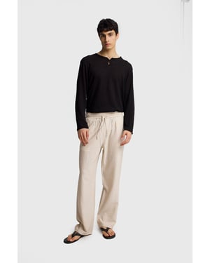 Heren Wijde Pijpen Broek met Elastische Taille