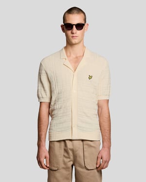 Revere-kraag Gebreid Resort Shirt