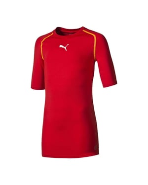 Puma Aansluitend basislaagshirt met korte mouwen voor meisjes (Rood)