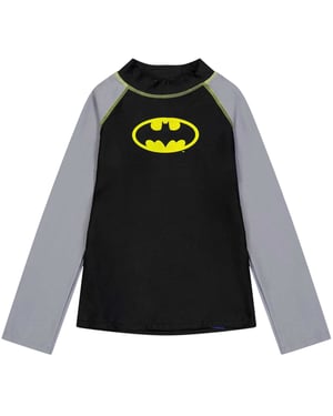 Zoggs Batman-zwemshirt met lange mouwen voor kinderen (Zwart)