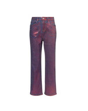 AmyLynn Dames Lupe Metallic 5 Pocket Jeans (Rood)