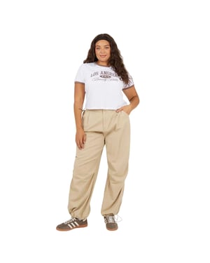 Brave Soul Dames/Dames Plus Cargo Broek (Steen)