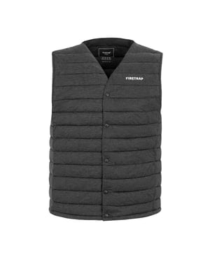 Firetrap Gewatteerd heren gilet met logo (Donkergrijs mergel)