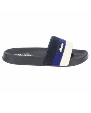 Ellesse Heren-slippers met open teen van badstof en drie strepen (NAVY/BLAUW)