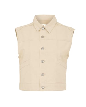 Threadbare Mouwenloos denimjasje voor dames van Lucky (Ecru)