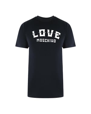 Love Moschino Heren Vet Logo T-Shirt (Zwart)