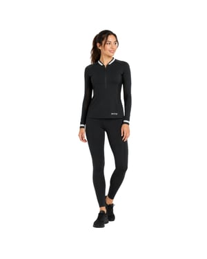 Skins Dames/Dames Quarter Zip Base Layer Top (Zwart)