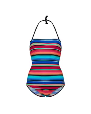 Zoggs Dames Mexicali Gestreepte Strapless Eénstuk Badpak (Multikleur)