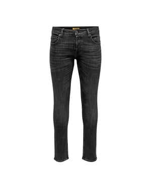 Only Slanke herenjeans met 5 zakken (Zwart)