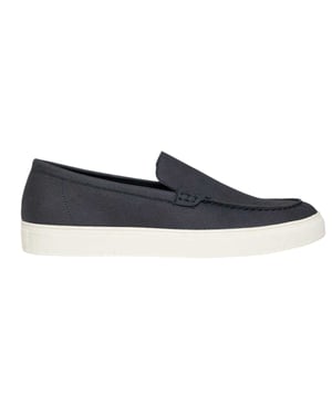Threadbare Heren Anthony platte canvas loafers (Marine)