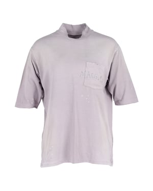 Maison Margiela T-shirt met handgeschreven logo in paarse katoen