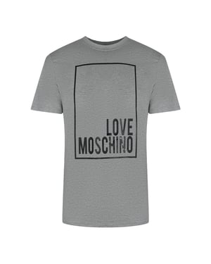 Love Moschino Heren Box Logo T-shirt (Grijs)