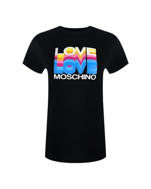 Love Moschino Dames/Dames Love Layered Logo Casual T-shirt van katoen (Zwart)