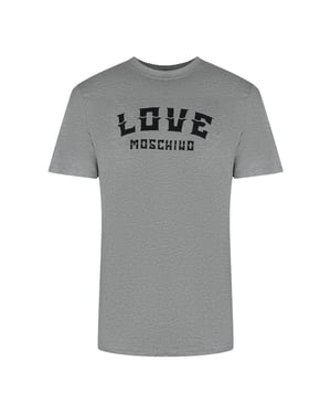 Love Moschino Heren Vet Logo T-Shirt (Grijs)