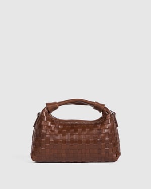 Mini Dandy Vlochten Regenbruin Tas