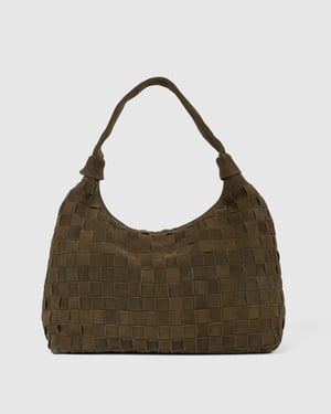Big Dandy gevlochten suède Dusty Olive Tas