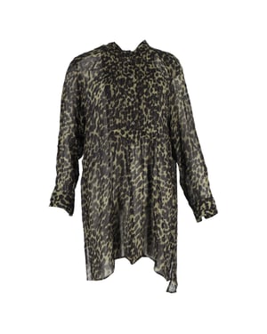 Étoile Isabel Marant Cray Leoplardprint Mini-jurk in Groene Viscose