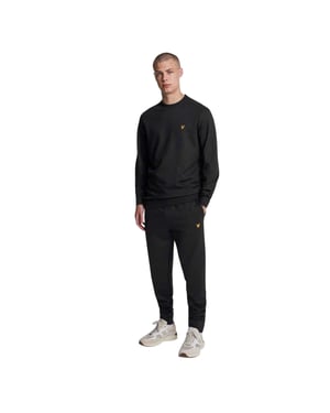 Lyle & Scott Slanke joggingbroek met logo voor heren (Jet Zwart)