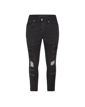Brave Soul Skinny-jeans voor heren in 'washed'-biker-stijl (Houtskool)