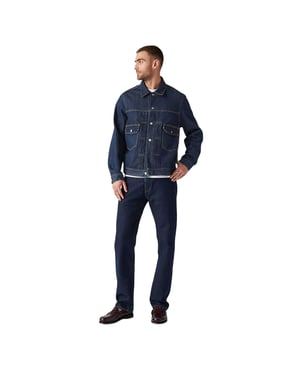 Levis Heren 505 Straight Leg-jeans in Deepest Denim (Blauw)