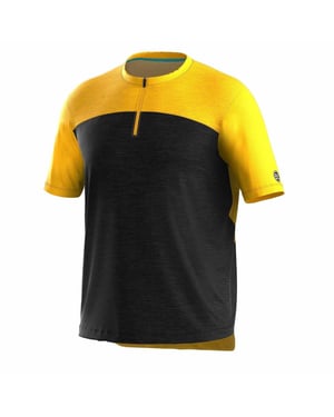 Bicycle Line Heren Sentiero Korte Mouwen Fietsshirt (Zwart/Geel)