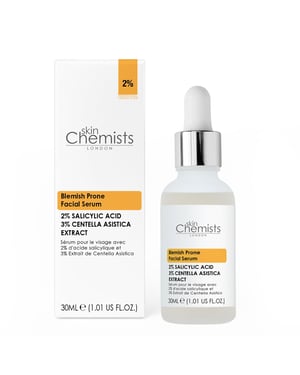 skinChemists Gezichtsserum voor de huid met onzuiverheden: 2% salicylzuur, 3% Centella Asiatica, 30 ml