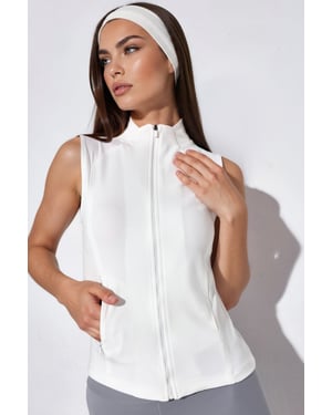Getailleerde Mouwloze Turtleneck Actieve Top