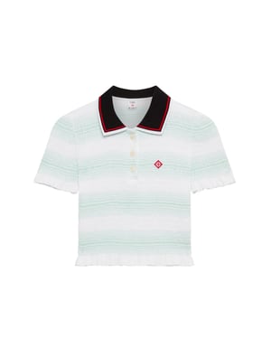 Gestreept poloshirt met plooien