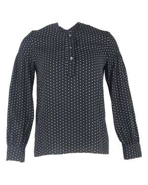 A.P.C. Blouse met lange mouwen en stippen in zwarte zijde