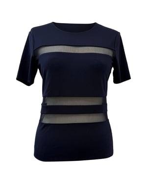 T Alexander Wang Mesh Accent T-shirt in marineblauwe rayon