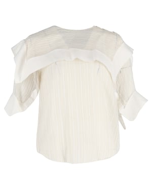 Chloé Overlay gestreepte blouse van witte zijde