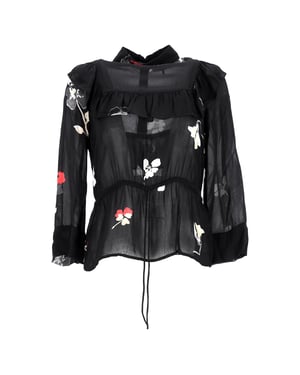 Ganni Lorita bedrukte blouse van zwarte viscose.