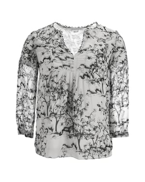 Diane Von Furstenberg Camden bloemenblouse van witte zijde
