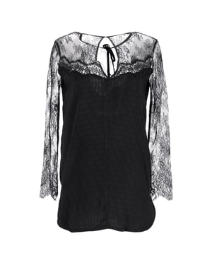 Sandro Paris blouse met kanten details in zwart polyester